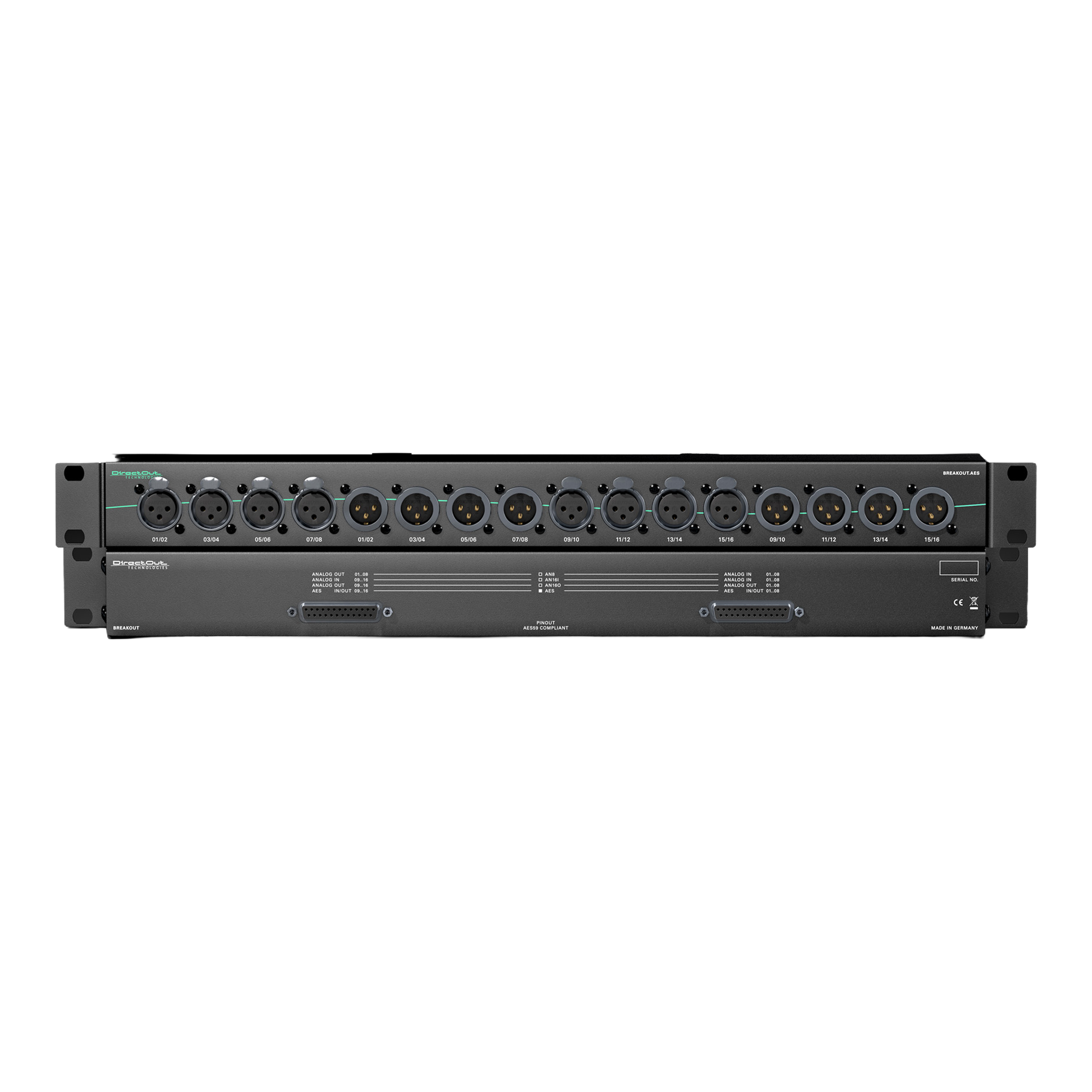 Nifty Audio DirectOut AES/EBU breakout interface rack unit 