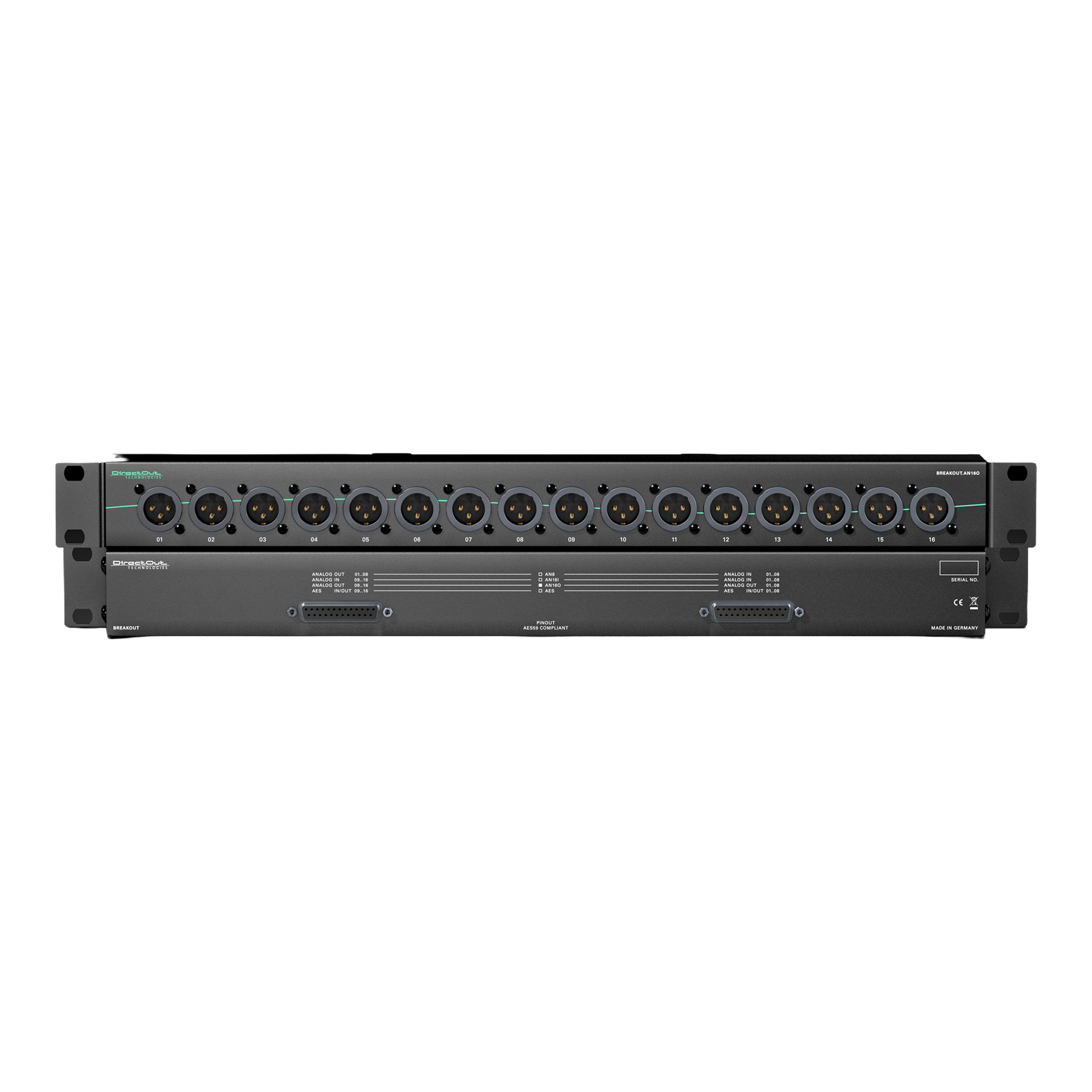 Nifty Audio DirectOut ANA16O breakout interface rack unit 