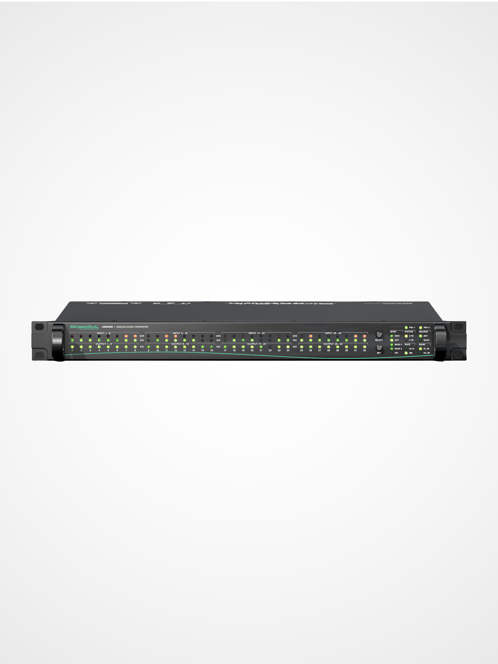 DirectOut ANDIAMO 32-channel AD/DA converter for analogue to MADI audio conversion in live sound and broadcast systems