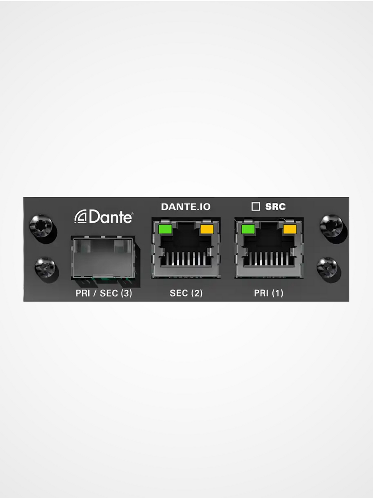 DirectOut DANTE I/O module providing 64 channel Dante AES67 audio interface for live sound and broadcast systems