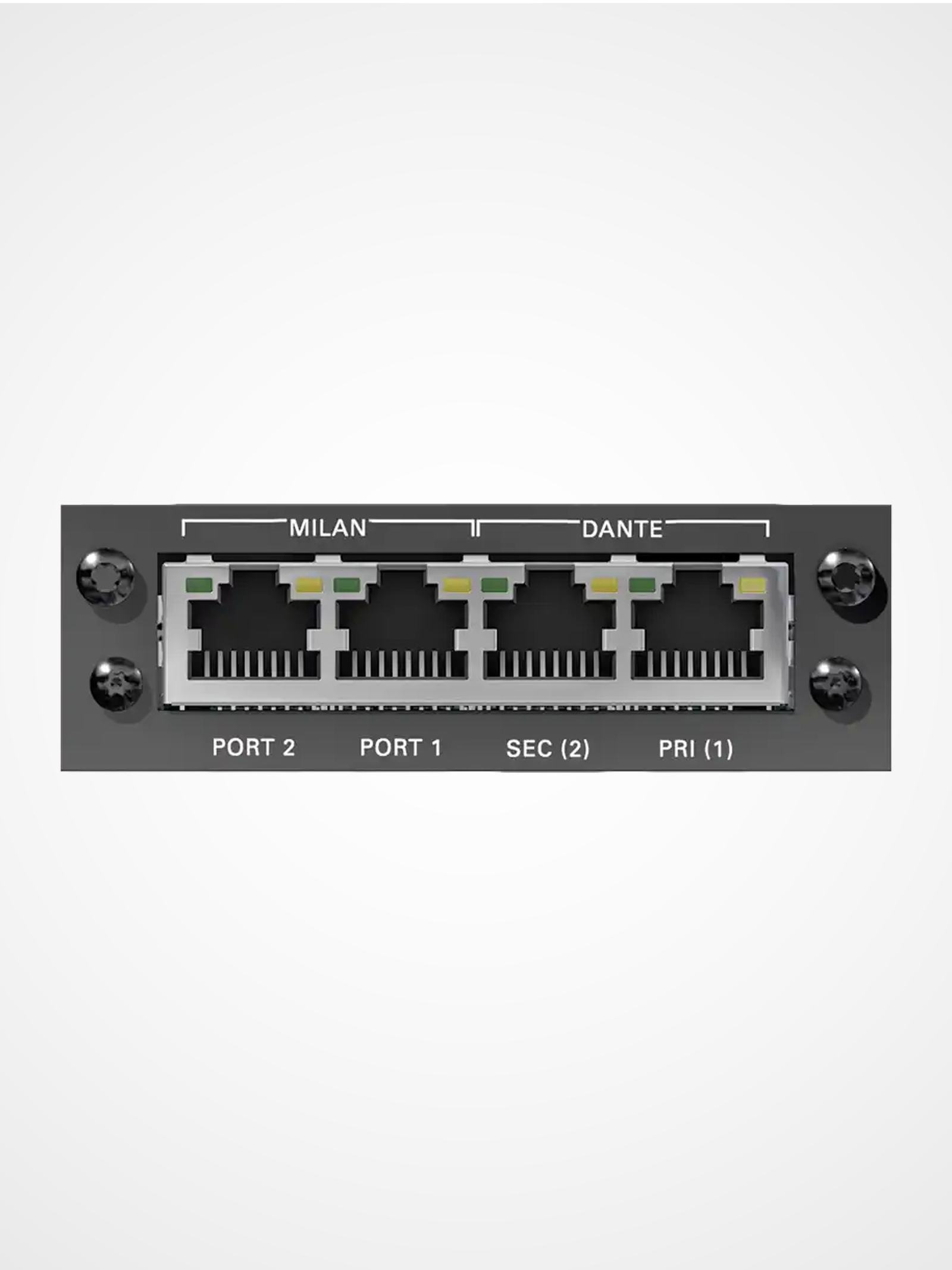 DANTE MILAN SRC I/O module for Dante to AVB Milan audio networking with sample rate conversion