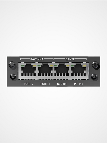 DirectOut DANTE RAV SRC I/O module bridging Dante and RAVENNA AES67 audio networks with low latency conversion
