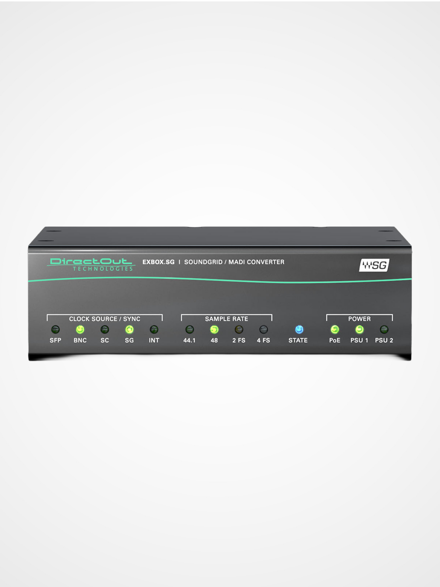 DirectOut EXBOX compact MADI audio interface front view for live sound and broadcast signal conversion