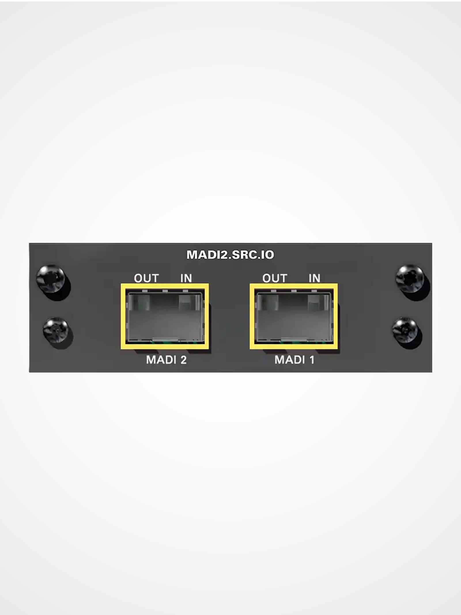 DirectOut MADI2 SRC I/O module with dual SFP MADI ports and low latency audio conversion