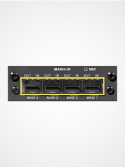 DirectOut MADI4 I/O module with four MADI ports supporting 256 channel audio networking for large-scale systems