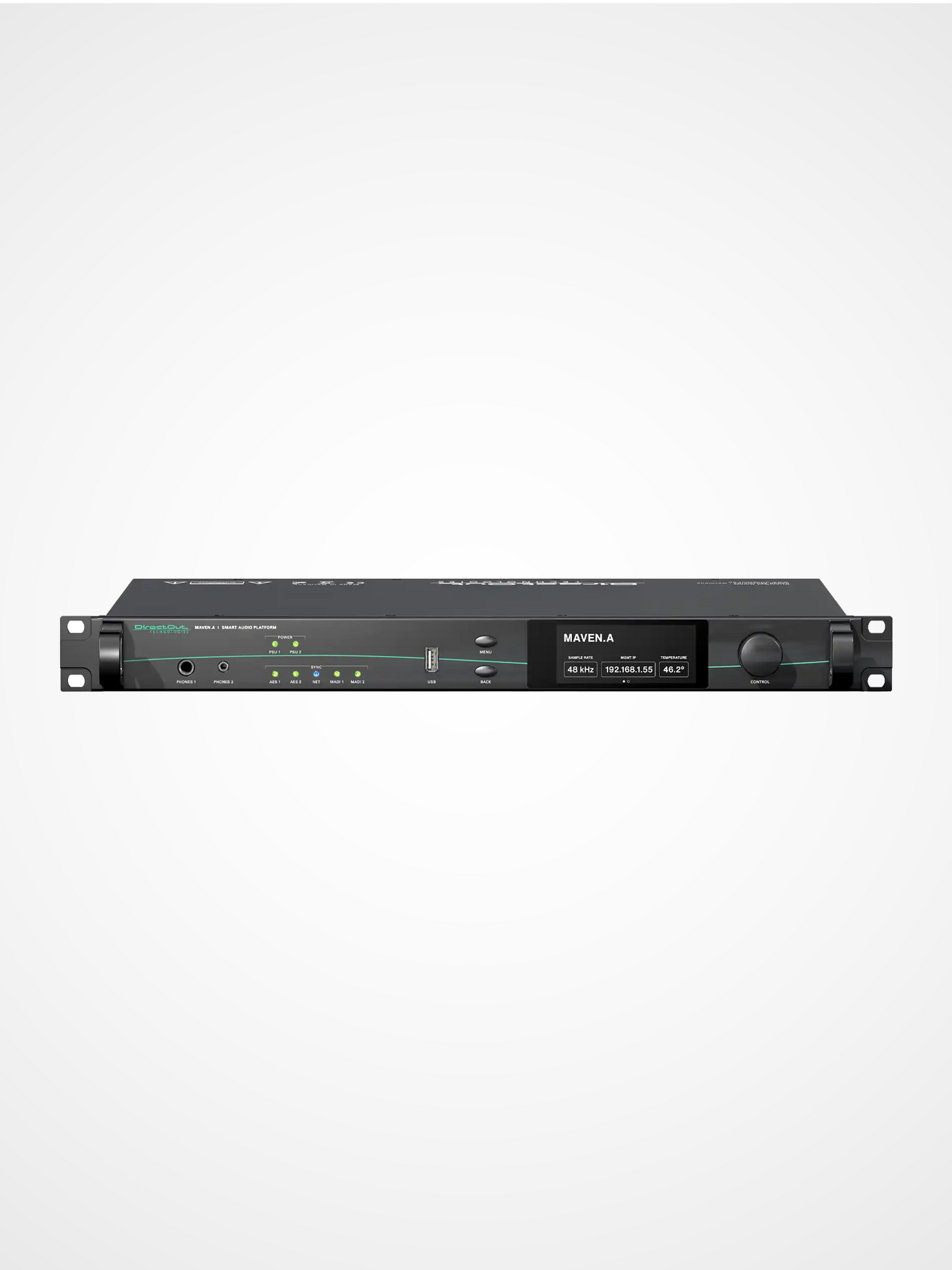 DirectOut MAVEN.A smart audio platform with modular I/O slots for Dante, MADI, SoundGrid, AES67, and AVB networking in live sound and broadcast systems