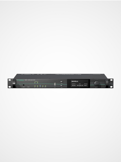 DirectOut MAVEN.A smart audio platform with modular I/O slots for Dante, MADI, SoundGrid, AES67, and AVB networking in live sound and broadcast systems