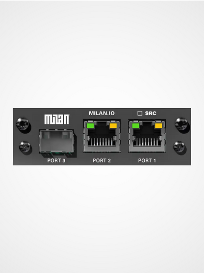 DirectOut MILAN I/O module delivering 128 channel AVB Milan audio networking for professional audio systems