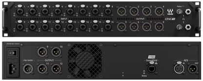 Waves Ionic 16 SoundGrid stagebox front view with 16 mic preamps and 12 outputs