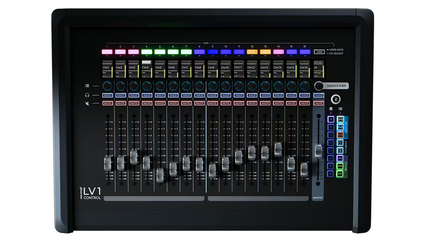 Waves LV1 Control 17 motorised faders with precision encoders and mini displays
