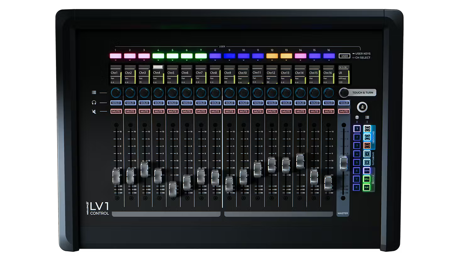 Waves LV1 Control 17 motorised faders with precision encoders and mini displays