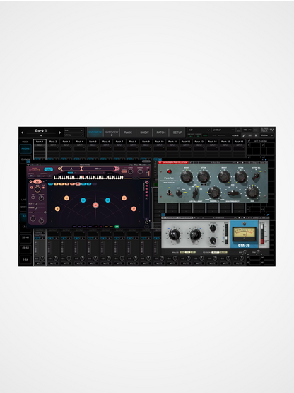 Waves SuperRack Performer virtual rack for live sound mixing with audio plugins on stage and studio setups